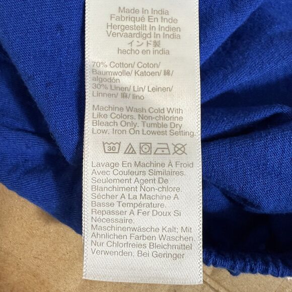 MADEWELL Bubble Tee M Brilliant Sapphire Blue Linen Blend Regular Fit NWT B23 - Picture 5 of 5